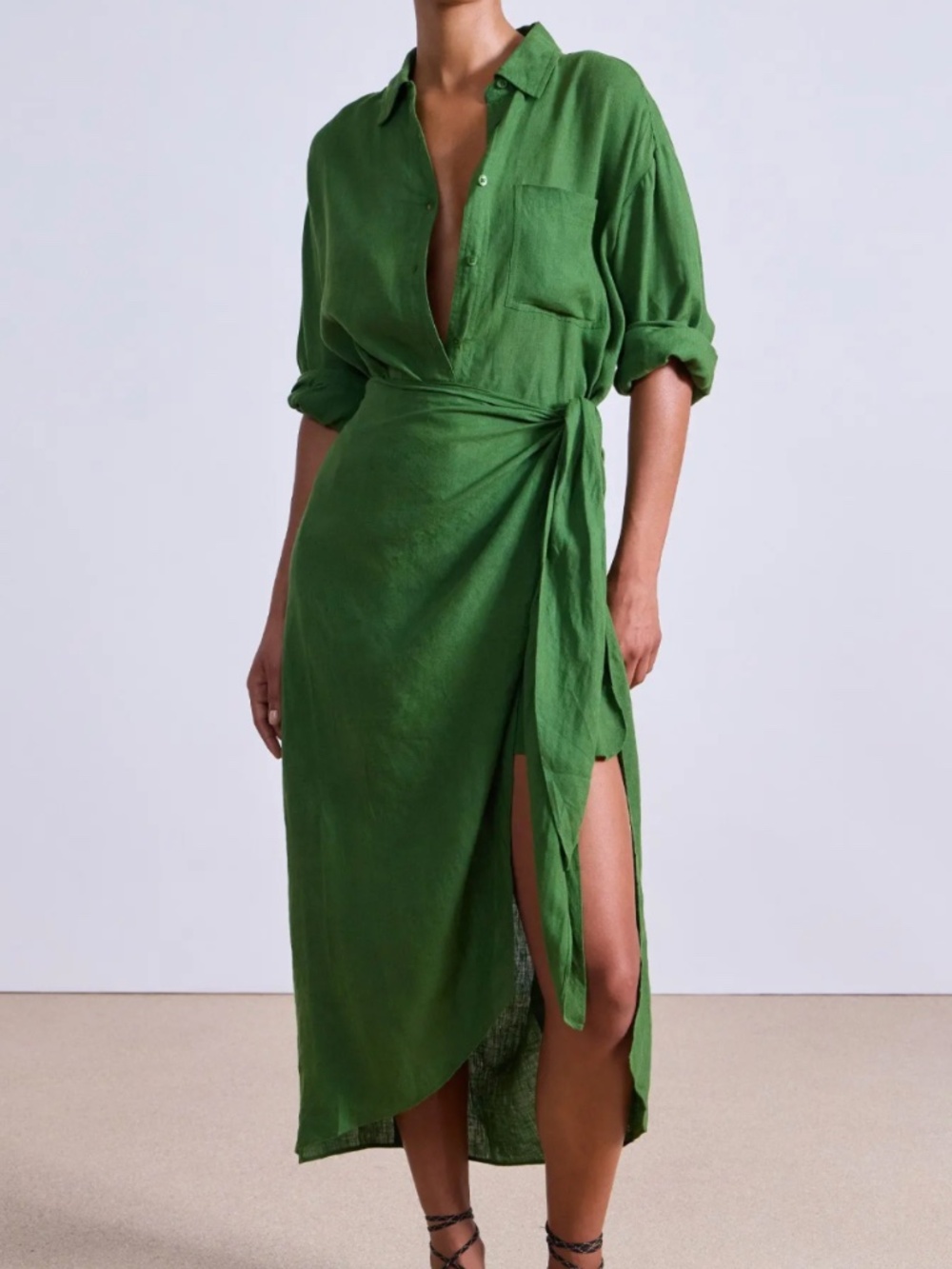 APIECE APART size 14 ALESSANDRA SARONG SHIRT DRESS